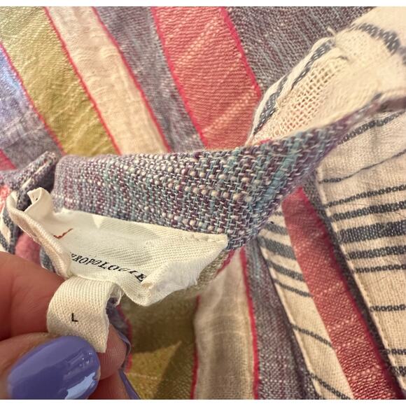 By Anthropologie Cotton Sleeveless Multicolored Textured Blouse sz L - Picture 7 of 10